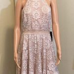 City Triangles Juniors size 15 blush Pink & Ivory lace halter dress Formal NWT Photo 4