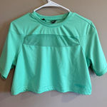 Gymshark  Mint Green Mesh Panel Cropped Athletic T Shirt Top Women's Size S Photo 0