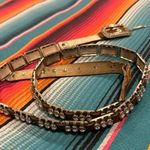 Size XL thin bling belt on leather Brown Photo 0