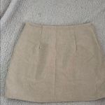 Striped Beige Skirt with Gold Button Accents Size 6 Photo 2
