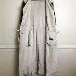 Marvin Richards  Long Suede Coat size L Brown Cream Faux Fur Lined Photo 3