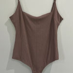 Lulus Danyelle Bodysuit Ribbed Knit Square Neck Spaghetti Strap Size XL Photo 0