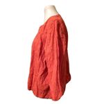 Womens Orange Gauze Textured Open Front Cotton Jacket Size Large Chico's Photo 2