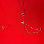 St. John Collection Knit Blazer Red Gold Chain Navy Trim 10 Vintage Luxury Jacket Photo 6