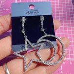 Jessica Simpson earrings for women 925 Silver Moon and Star designed Photo 1