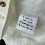 Emerson Lang Contemporary White Cotton Linen Cropped Vest L Size L Photo 6