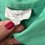 Loft Cotton Button Down shirt dress Showgirl Mint Sea Green casual coastal Small Photo 2