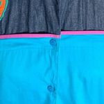 Vintage 90s Southwestern Appliqué Denim Button Up Shirt Gaucho Pants Set Medium Blue Photo 5