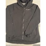 Eddie Bauer women's Black Waffle Knit Full Zip Hoodie Jacket Size M Photo 0