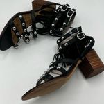 Sam Edelman Shaelynn Fringe Ankle Strap Studded Sandal Sz 8 Black Photo 6