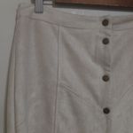 Giddy Up Glamour  M Western Snap Front Faux Suede Mini Skirt in Light Beige Photo 2