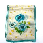 Oscar de la Renta  x Accessory Street Silk Floral Scarf Poppies Daisies Photo 0