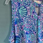 Simply Southern  L Blue Pink Dress Shells Sleeveless Keyhole Pockets Beach Resort Photo 4