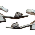 Clarks  Caroleigh Anya Heeled Sandals Size 6.5 Brown White Snakeskin Print Ankle Photo 0