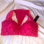 Felina  bralette lace razor back bright pink Size L NWT Photo 2