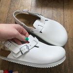 Birkenstock White Leather Clogs Photo 2