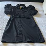 Chic Black Belted Mini Dress Size M Photo 0