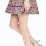 Banana Republic [] Red Pink Tweed Flounce Hem Tiered A-Line Mini Skirt Size 12 Photo 1