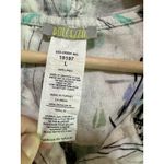 Dolcezza 100% Linen Jacket Women's Sz Large Colorful‎ Button Up Hooded Pockets White Photo 1