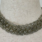 American Vintage Vintage Beaded Braided Silver Choker Bib Collar Statement Necklace Photo 0