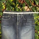 Yanuk Visionary Stitch Denim Skirt with Slit Size 6 Blue Photo 7