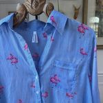 Live 4 Truth Blue White Stripe Pink Flamingo Popover Tunic L Photo 1