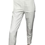 Max Mara Women’s Size 2 White Cotton Woven High Rise Trousers Cuffed Hem Pants Photo 1