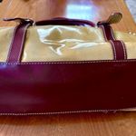NWT Claudia Firenze Italian Leather Handbag | Yellow Burgundy | Studded Satchel Tan Photo 6
