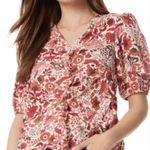 Sam Edelman NWT  Vneck Puff Sleeve Dakota Chelsea Bouquet Top M Photo 0