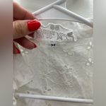 Stella Moda Italian White Eyelet Button Up Summer Tank Size Medium Photo 2