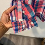 SO  Perfect Shirt Pink & Blue Plaid Soft Rayon‎ Relaxed Fit Button Front Size M Photo 8
