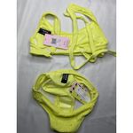 Hurley  Crochet Soft Strap Bikini Set Yellow‎ Cheeky Coverage Swimsuit size XS Photo 4