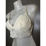 Auden Bralette Bra Womens Medium White Lace Lightly Lined Longline Top Photo 2