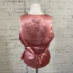 Vintage Floral Vest 90’s Cambridge Dry Goods Satin Back Western Cottagecore Pink Size L Photo 5