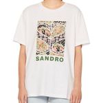 Sandro Igor Graphic Tee T Shirt White Size 4 XL Photo 0