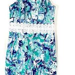 Lilly Pulitzer | Ashlyn Shift Dress Elephant Appeal Turquoise White Sleeveless 2 Photo 0