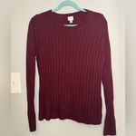 A New Day Burgundy Ribbed Crewneck Sweater Photo 1