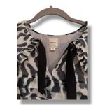 Maeve Anthropologie  Medium Long-Sleeve Collared Sheer Mini Dress Black White Photo 3