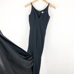 Dress the Population  Iris Slit Crepe Black Gown Maxi Dress Photo 10