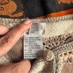 Talbots Vintage  Hand Knit Earth Tone Granny Square Button Down Cardigan Sweater Photo 6