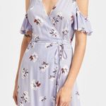 ✨Ruffle Sleeve Surplice Wrap Crinkle Floral Dress✨ Purple Size M Photo 0