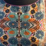 Anthropologie Kachel Silk Boho Shift Dress – Printed, Short Sleeve Photo 5