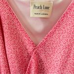 Peach Love California Peach Love Pink Leopard Print Chiffon Bodysuit Medium Strappy Off The Shoulder Photo 4