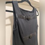 Bebe Black Square Neck Sleeveless Mini Dress With Front Buttons & Silk Details Photo 7