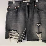 Free People We the Free Relaxed Distressed Jean Mini Skirt 25 Photo 5