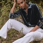 Genevieve Faherty Green Emerald Button Up Collar Relaxed Blouse Vintage Silk XL Photo 0