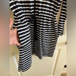 Lands’ End Hooded Cover up Dress Color Black Stripe Size M/P 10 Photo 2