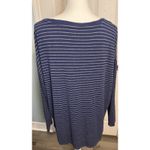 American Eagle Soft & Sexy Women’s Long Sleeved Shirt, Navy, Gray Stripes, XL Photo 2