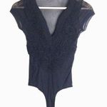 Love Culture  ladies black sheer lace onesie top size small rave festival Photo 0