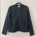 Garnet Hill  Luxe Knit Eclipse Moto Jacket Charcoal Size Medium Photo 2